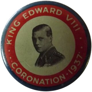 Edward VIII 1937 Coronation Tin Badge