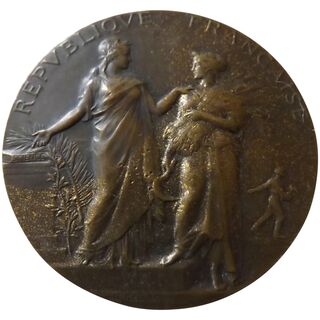 French Bronze Medallion - Ministere De L'Agriculture Circa 1890