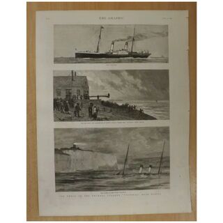 The Wreck Of The Channel Steamer Victoria -The Graphic 1887