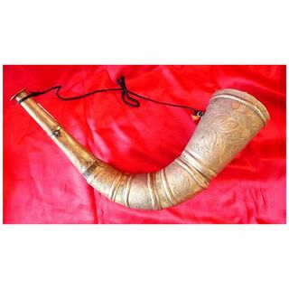 Rare Bolivian Bullfighter's Decorated Bulls Horn Trophy