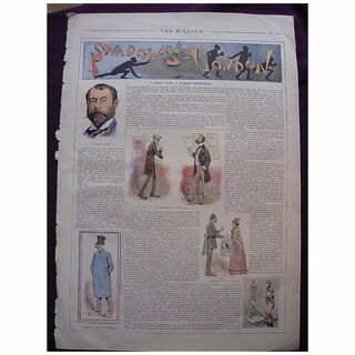 1892 Full Page From THE MILLION Newspaper 'Shadows -London'