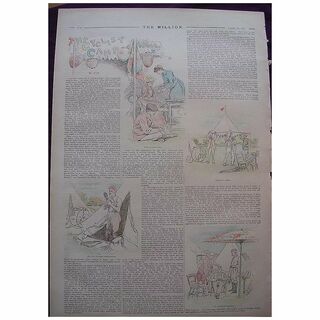 1892 Full Page From THE MILLION Newspaper ' The Cyclists Camp'