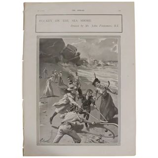 Original Page 'Hockey On The Sea Shore' - The Sphere JUL. 1901