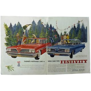 1961 Pontiac Safari Wagon & Tempest Sedan..... Original DPS Advertisement -Saturday Evening Post