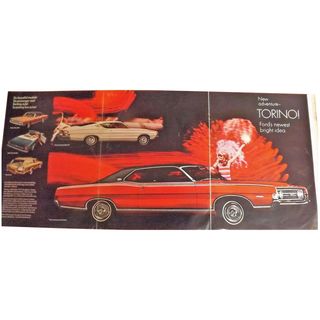 1968 Ford Torino - Original Oversize Double Page Advertisement -Saturday Evening Post Magazine