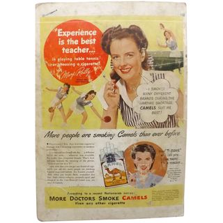 CAMELS Cigarettes Advertisement Esquire Magazine 1940's -Mary Reilly -International Table Tennis Star