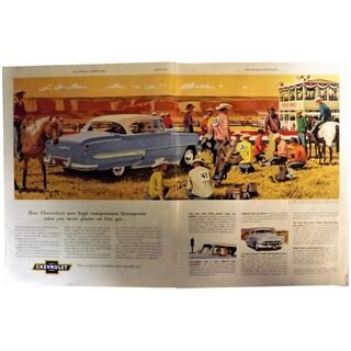 Chevrolet 1953 Bel Air Sports Coupe Original Double Page Spread
