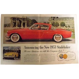 STUDEBAKER Starliner Coupe 1953 Original Double Page Advertisement