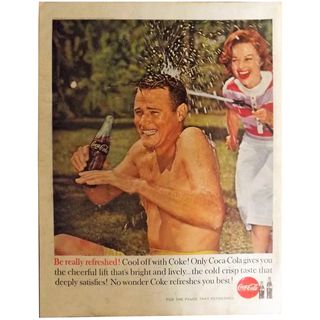 COCO-COLA Original 1960 Full Page Advertisement