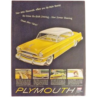 PLYMOUTH 1954 Original Full Page Advertisement