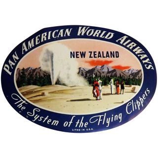 PAN AM Baggage Label - New Zealand Circa 1970