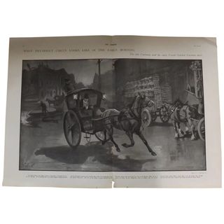 Original Double Page 'What Piccadilly Circus Looks Like In The Early Morning' - The Sphere Jul. 1901