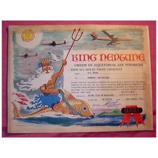 QANTAS 'King Neptune' Equator Certificate 1963