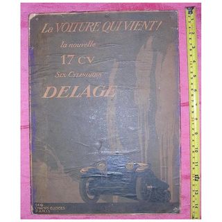 1920's Original Advertising Poster DELAGE 17 CV - Six-Cylinders
