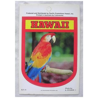 Vintage Hawaiian PARROT Sticker By Pacific Promotions Inc