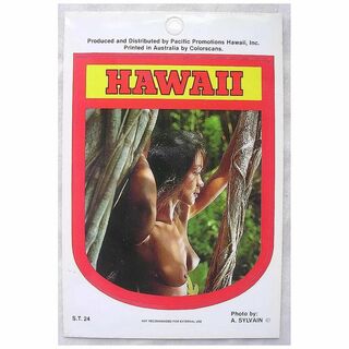 Vintage Hawaiian Wahine Nude Sticker By Pacific Promotions Inc