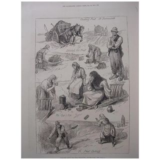 'Sketches Among The Irish Peasantry: Winter Fuel' - The London Illustrated News Feb. 26 1881