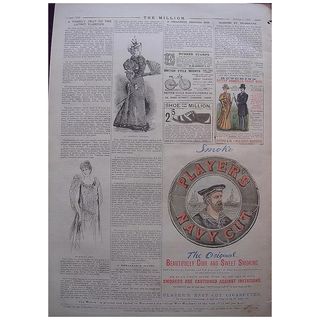 1892 Page of Victorian Adverts From THE MILLION Newspaper