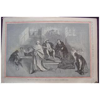 1892 Full Page From THE MILLION ' Revival Of Henry V111 At The Lyceum - The Council Chamber Scene'