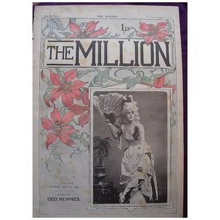 1892 Front Cover From THE MILLION Newspaper 'Miss Pyhllis Broughton'