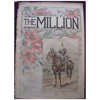 1892 Front Cover From THE MILLION Newspaper 'Types Of The British Army -Trooper 6th Dragoon Guards'