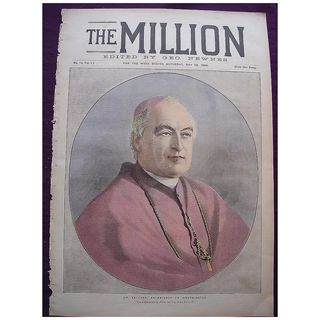 1898 Front Cover THE MILLION Newspaper 'Dr. Vaughan, Archbishop Of Westminster'