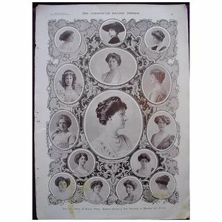 Coronation Of King George V & Queen Mary - Plate 11 The Coronation Of Queen Mary - Ladies Attending Her Majesty In Westminster Abbey