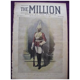 1892 Front Cover Of THE MILLION Newspaper ' Corporal Of Horse, 1st Life Guards'