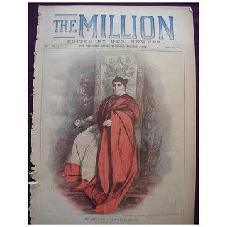 1892 Front Cover Of THE MILLION Newspaper 'Mr. Henry Irving As Cardinal Wolsey'
