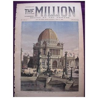 World Columbian Exposition 1893 Front Cover of THE MILLION Newspaper