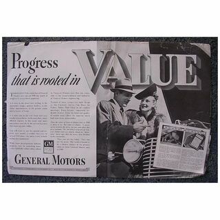 1939 General Motors 'VALUE' Double Page Advertisement