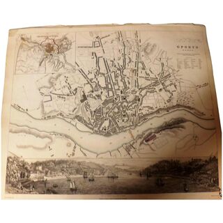 Antique Map of Oporto Dated 1833