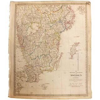 Antique Map of The Southern Provinces of Sweden - By Forsell Dated 1833