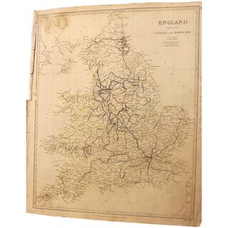 Antique Map Of England With Canals & Railways Marked - Dated 1837