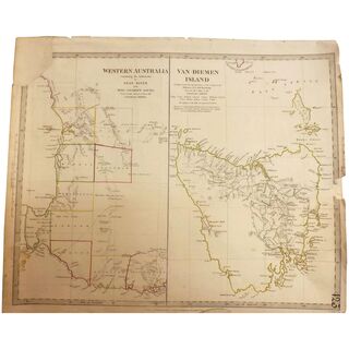 Rare MAP of Western Australia & Van-Dieman Island - By Baldwin & Cradock - London April 1833