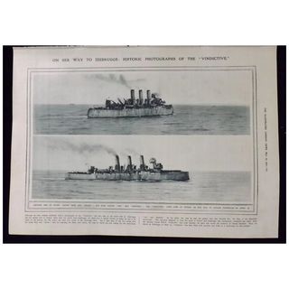 WWI -H.M.S. Vindictive -London Illustrated News 1918