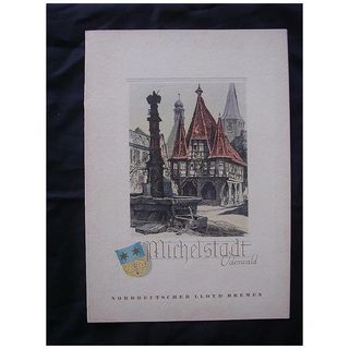 S.S. Stuttgart 1935 Menu Norddeutscher Lloyd Bremen Line