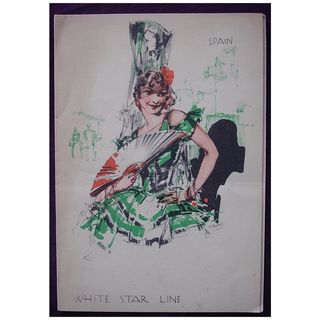S.S. DORIC - White Star Line - Menu 1933