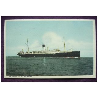 Vintage Postcard S.S. Suecia - S.S. Britannia