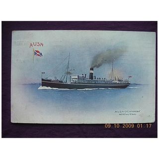 A.US.N. Liner 'Wyandra' Vintage Postcard 1911