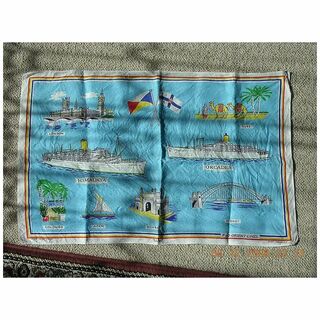 Vintage Shipping Souvenir P & O Line Tea Towel