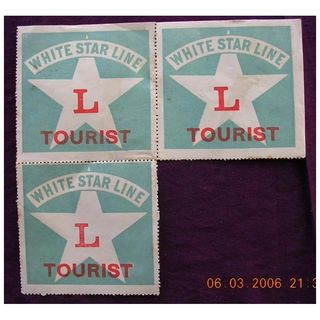 Vintage White Star Line Tourist Class Sticker