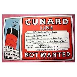 1956 Cunard MAURETANIA Baggage Sticker