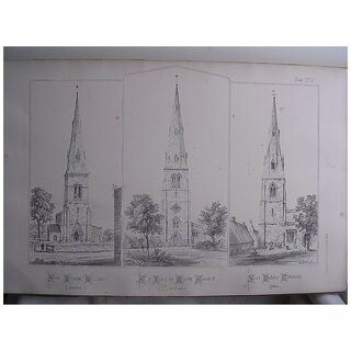 Large Lithograph : St.Leonards Loddington -St.James Spaldwick - St. Nicholas Cottesmore