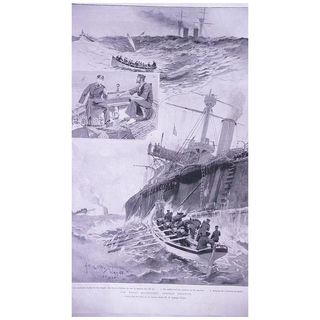 'The NAVAL Manoeuvres - Torpedo Practice' 'Full Page from The London Illustrated News August 1895