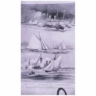 'The Royal Yacht Squadron Regatta at Cowes' Full Page from The London Illustrated News August 1895