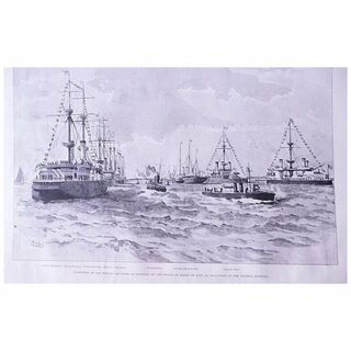 'Inspection of The Italian Squadron at Spithead' Full Page from The London Illustrated News July 1895