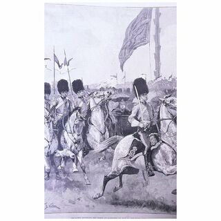'The Queen Reviewing The Troops at Aldershot' Full Page London Illustrated News 1892