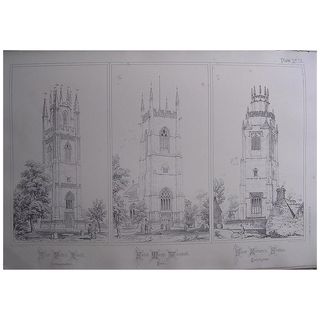 Stunning Large 1858 Lithograph of St. PETER'S - Lowick: St. MARY'S - Worstead: St.ANDREWS - Sutton