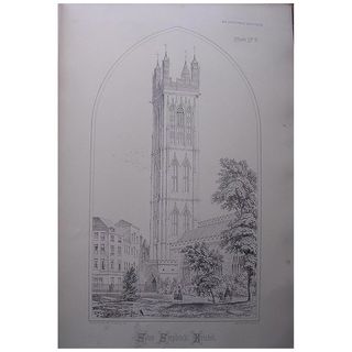 Stunning Large 1858 Lithograph of SAINT STEPHEN'S - Bristol - Gloucestershire